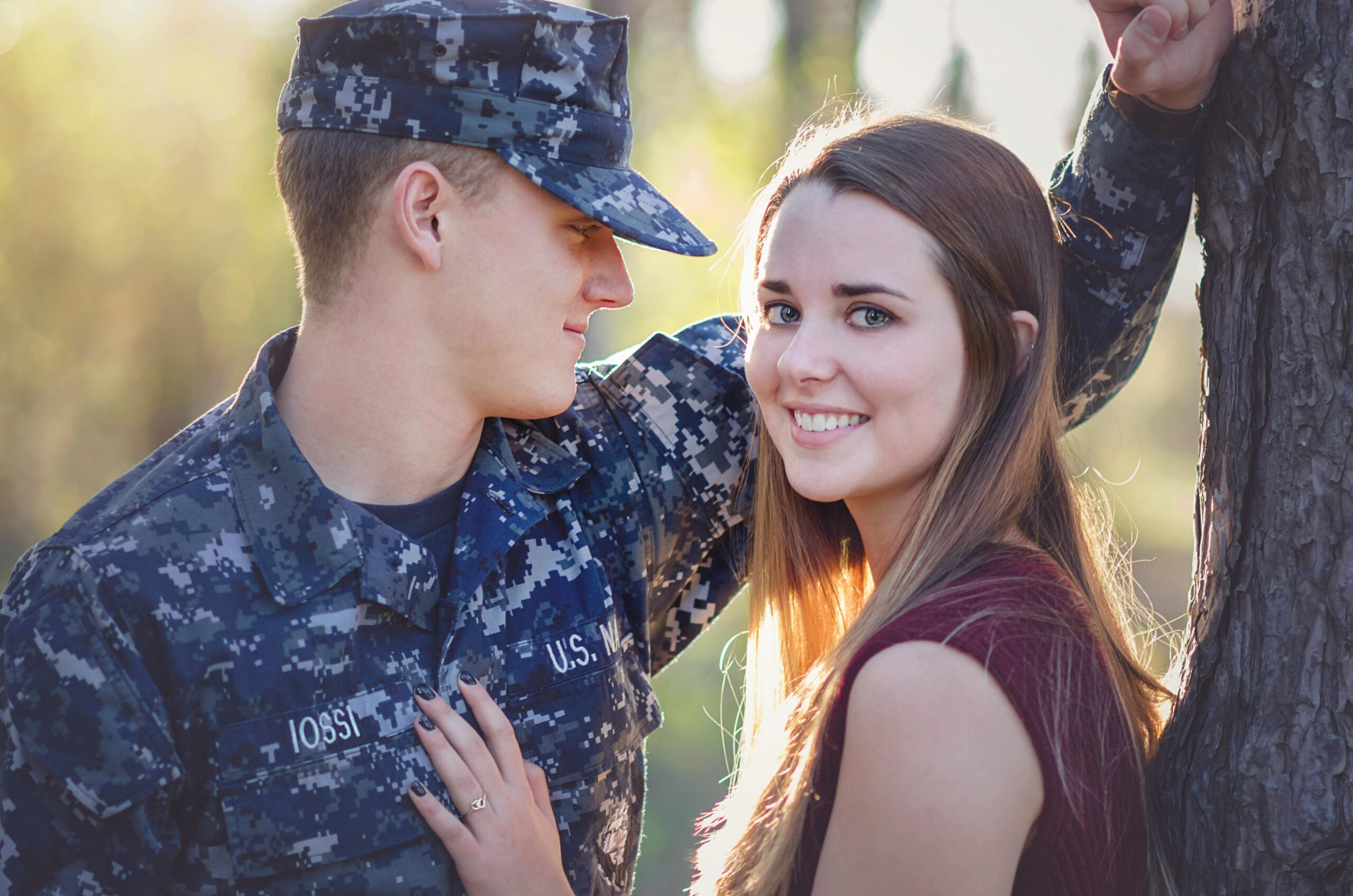 Couple reconnecting after military deployment during couples therapy in Southlake TX