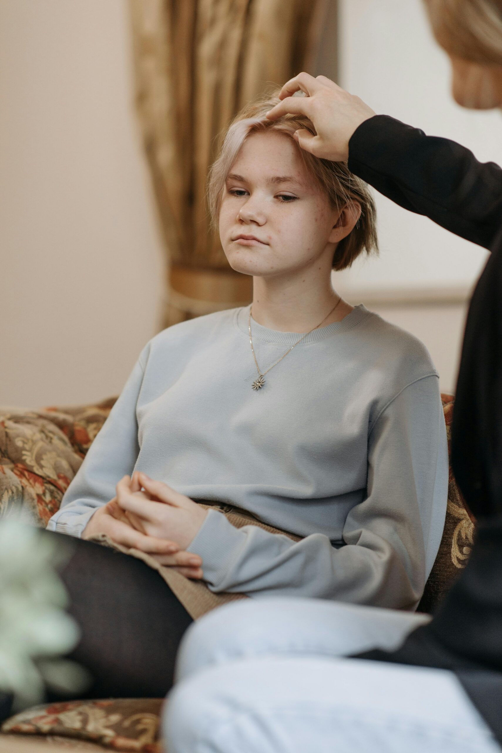 een in therapy discussing stress and emotional overwhelm in Southlake TX